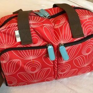 Orla Kiely Target diaper bag shoulder tote travel satchel mod coral flower print